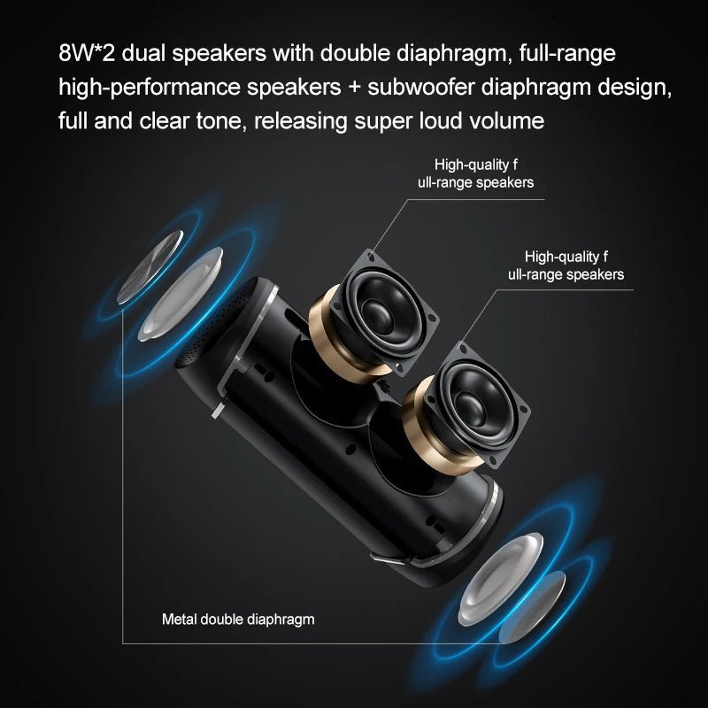 Heavy Deep Bass 3D Surround Outdoor IPX6 Waterproof Subwoofer Portable Bluetooth Wireless Speaker