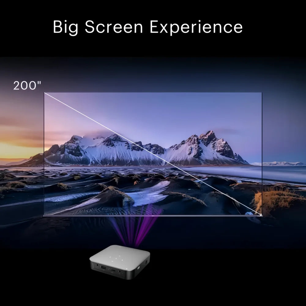 Smart Android 200 Lumens Mini Projector 5G Home Theater LED Video DLP Beamer 4K Max Built-in Portable Screen Mirroring Movie