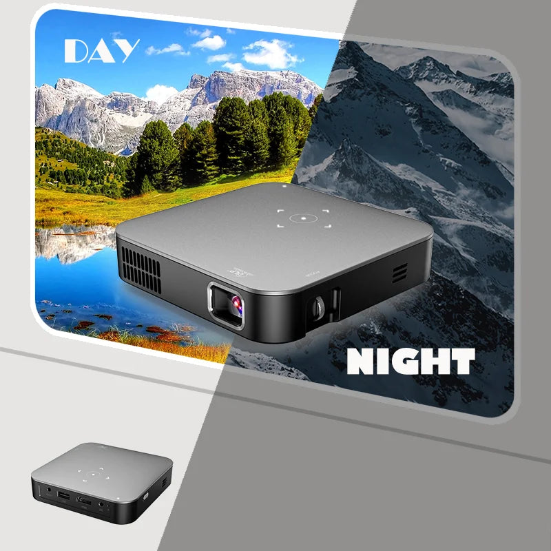 Smart Android 200 Lumens Mini Projector 5G Home Theater LED Video DLP Beamer 4K Max Built-in Portable Screen Mirroring Movie