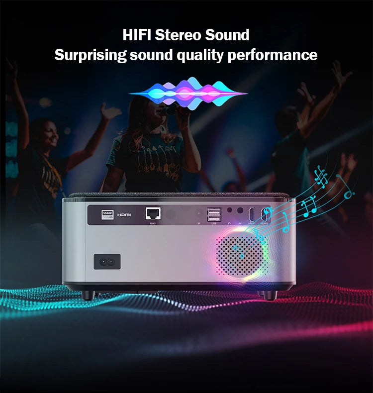 Portable Full HD LED LCD Projector Mini Home Theater 4K Beamer with English Version Video Proyector Mini Projectors