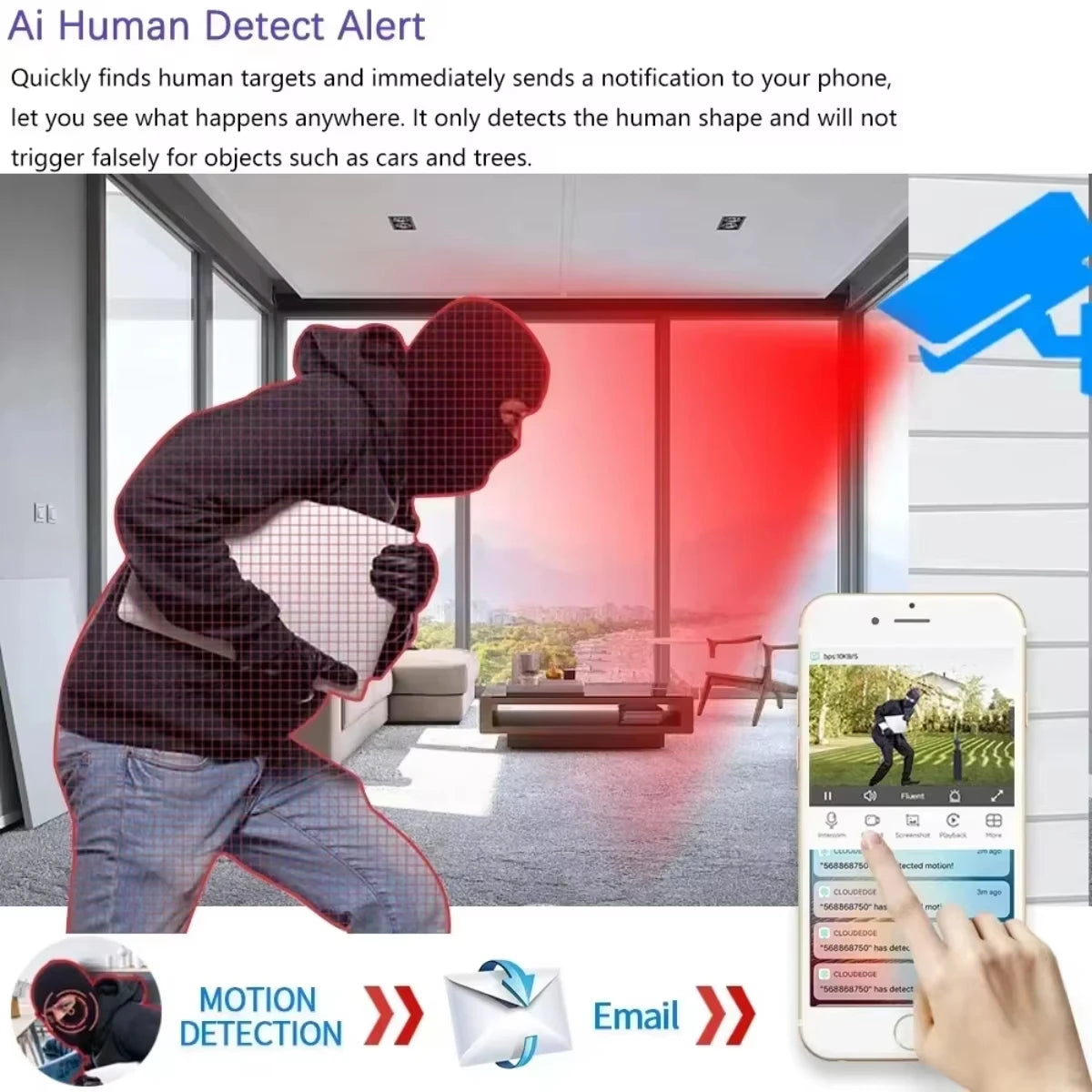 4K 8MP AHD Cameras CCTV Face Detection Security Surveillance 3.6mm Outdoor indoor Waterproof Infrared Night Vision Home Monitor