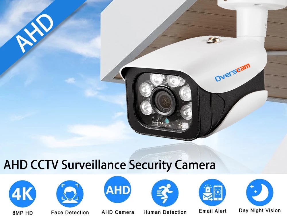 4K 8MP AHD Cameras CCTV Face Detection Security Surveillance 3.6mm Outdoor indoor Waterproof Infrared Night Vision Home Monitor