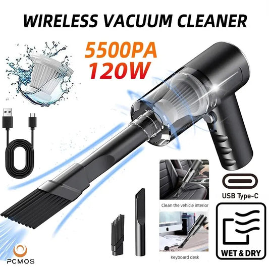 Wireless Vacuum Cleaner Dual Use for Home and Car High Power Powerful Vacuum Cleaner Black