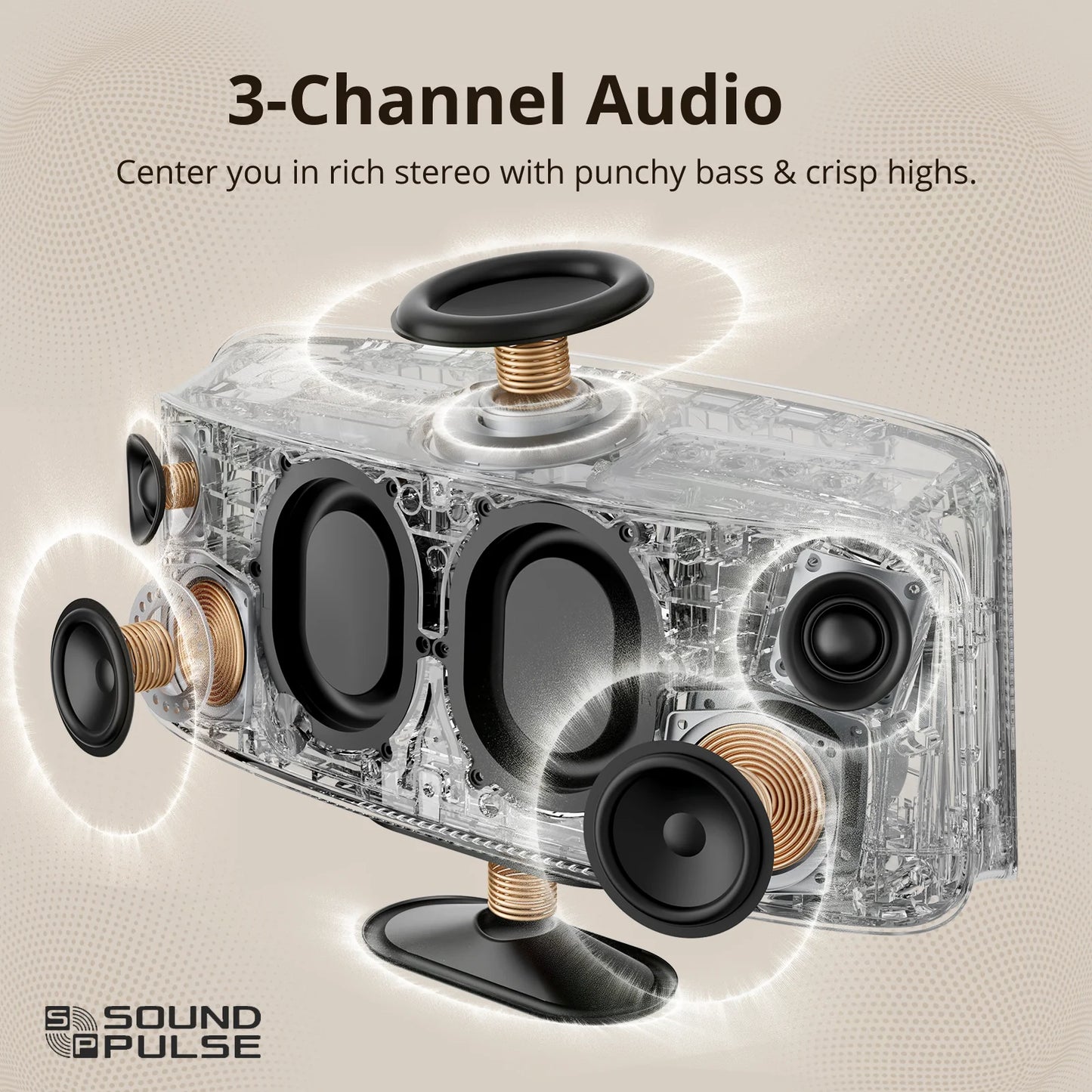 Tronsmart Fiitune X30 Speaker Bluetooth Hi-Res Home Audio with 80W Powerful, IPX6, APP Control, Portable Handle, DSP Technology