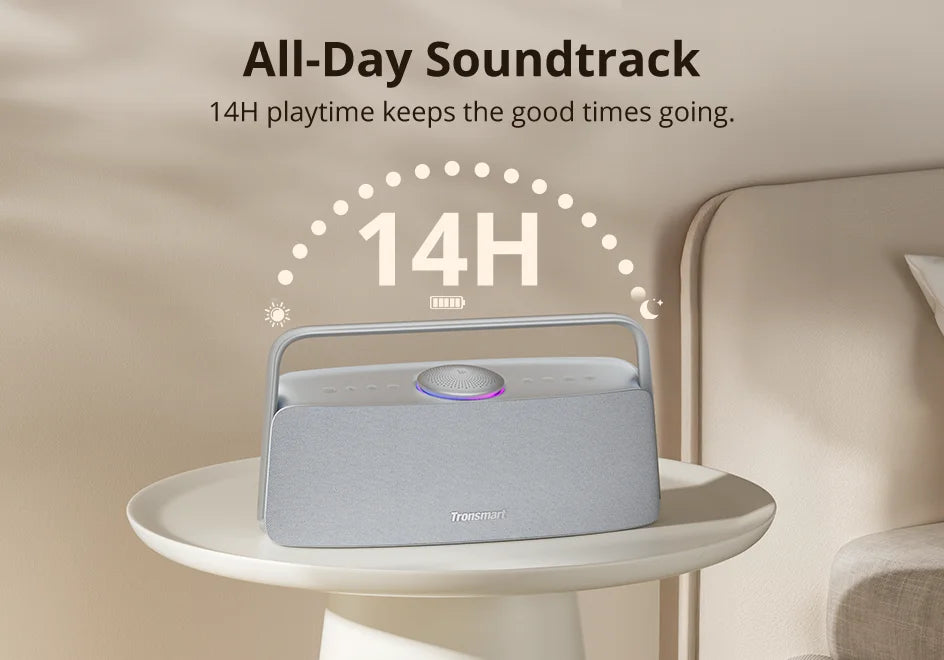 Tronsmart Fiitune X30 Speaker Bluetooth Hi-Res Home Audio with 80W Powerful, IPX6, APP Control, Portable Handle, DSP Technology