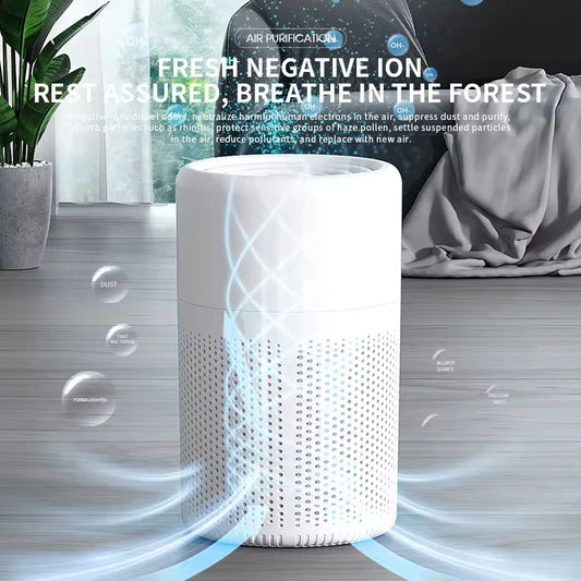 2024 New Portable USB Air Purifier Blue Anion Quickly Purifies the Environment and Can Add Essential Oils Low Noise Deodorizer
