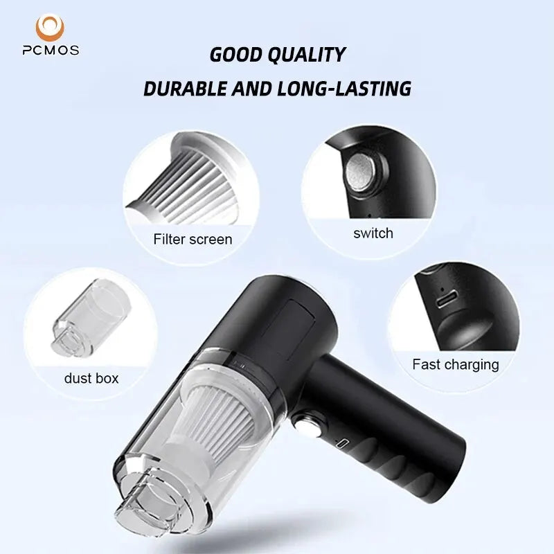 Wireless Vacuum Cleaner Dual Use for Home and Car High Power Powerful Vacuum Cleaner Black