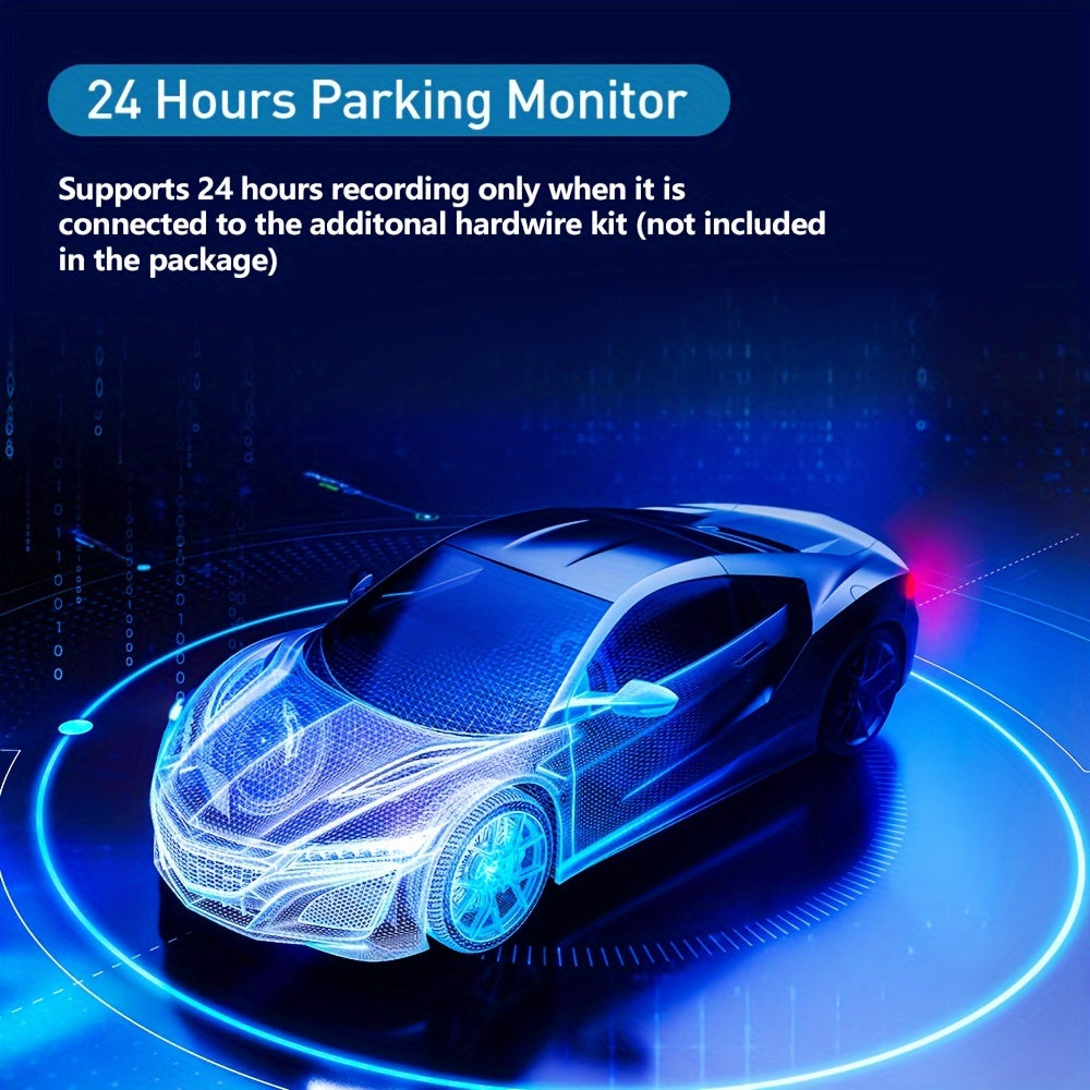 Dual Front and Inside Car Dash Camera with, G-Sensor, Loop Recording, Night Vision, Motion Detection, Parking Monitoring - Dashboard and Cabin Viewing, Compatible with PC, Hardwiring Powered - for Taxi, Truck, SUV, Sedan - No