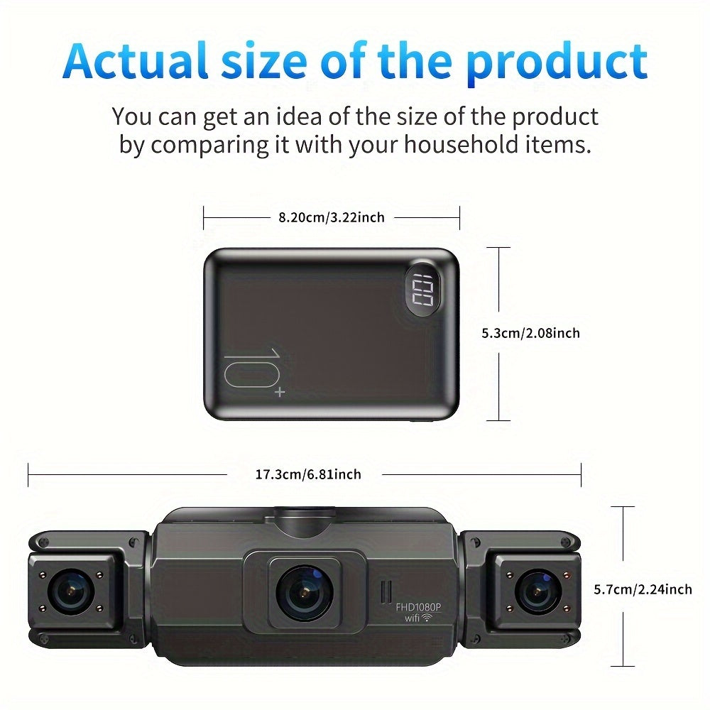 FOXGOD 4-Channel FHD 1080P Dash Cam with 5G WiFi, Super Night Vision, Parking Monitor, Loop Recording, G-Sensor - Supports 64GB Memory Card