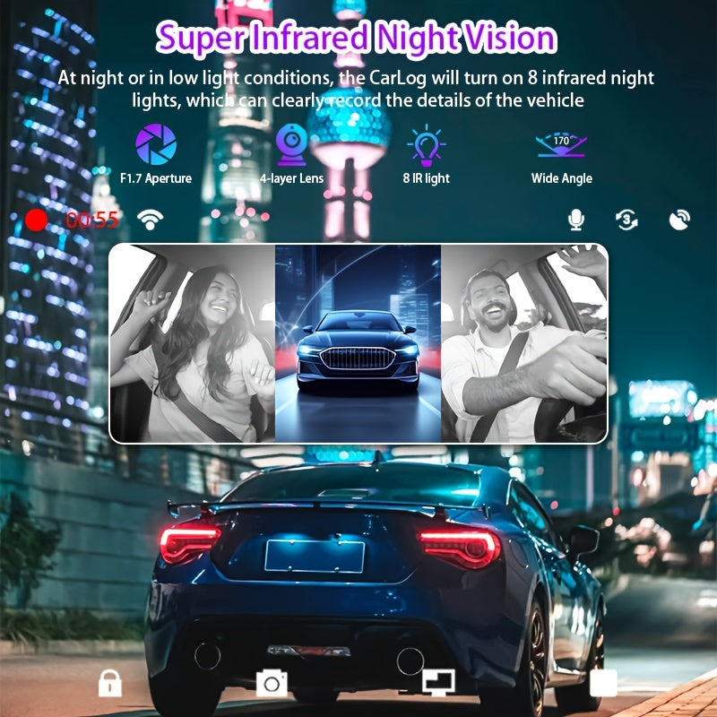 1pc 1080P W2 dash camera 4 channels 4 lens FHD 1080P of vehicle models Dash camera with 360 degree font left right rear camera with WIFI support parking monitor, night version, WDR, G-sensor, Loop recording, voice recording
