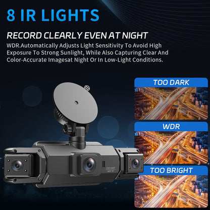 FOXGOD 4-Channel FHD 1080P Dash Cam with 5G WiFi, Super Night Vision, Parking Monitor, Loop Recording, G-Sensor - Supports 64GB Memory Card