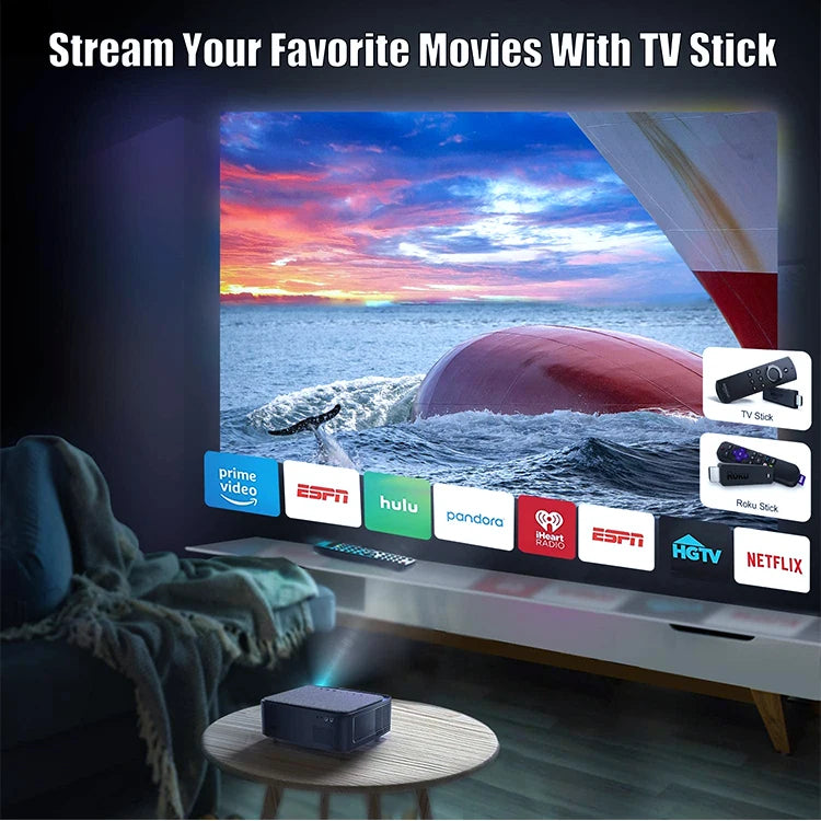 Portable Full HD LED LCD Projector Mini Home Theater 4K Beamer with English Version Video Proyector Mini Projectors