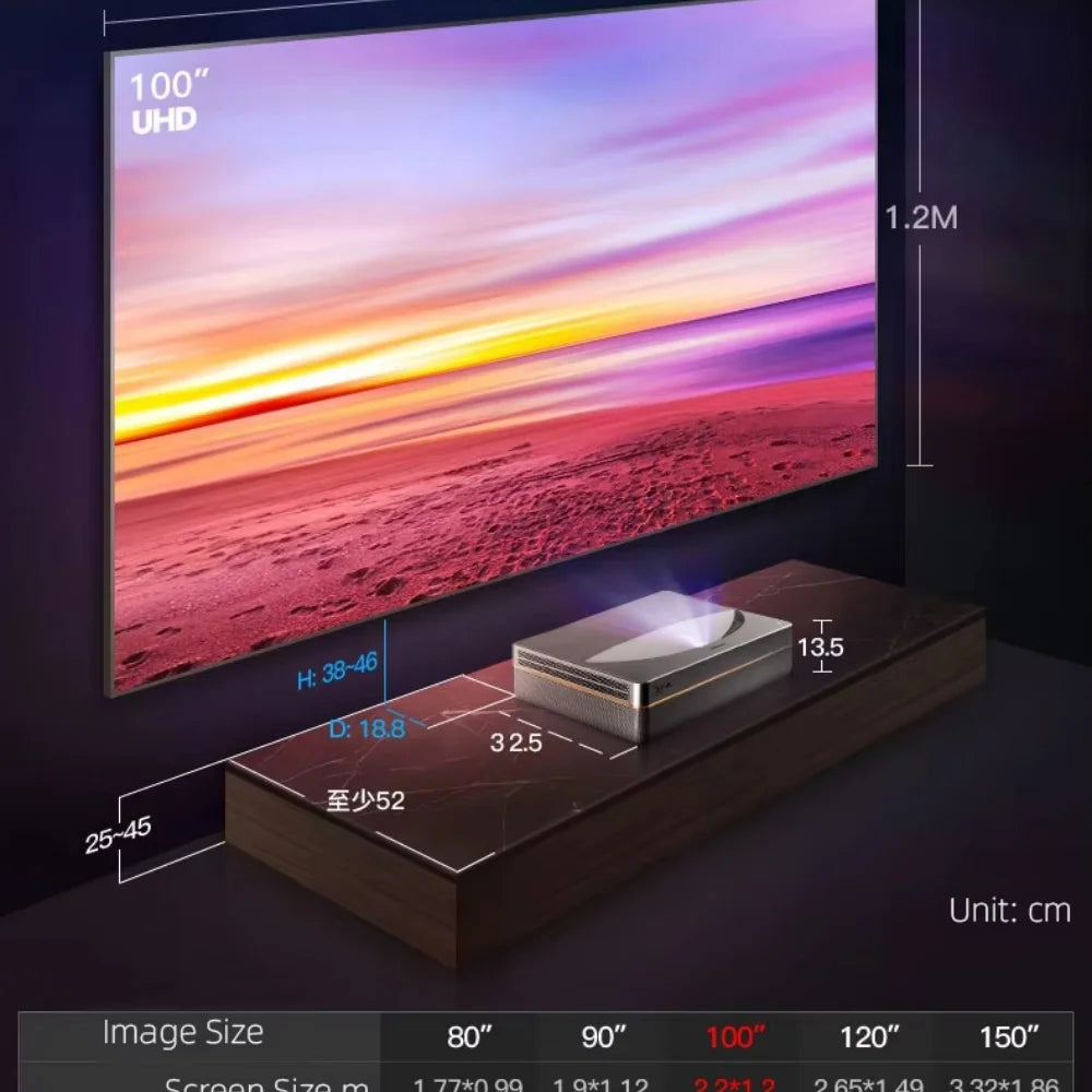 Changhong UST 4K Laser Projector With 5000 ANSI Lumens 3D ChiQ Global Brand Android TV OS MEMC HDR Home Cinema Beamer Proyector