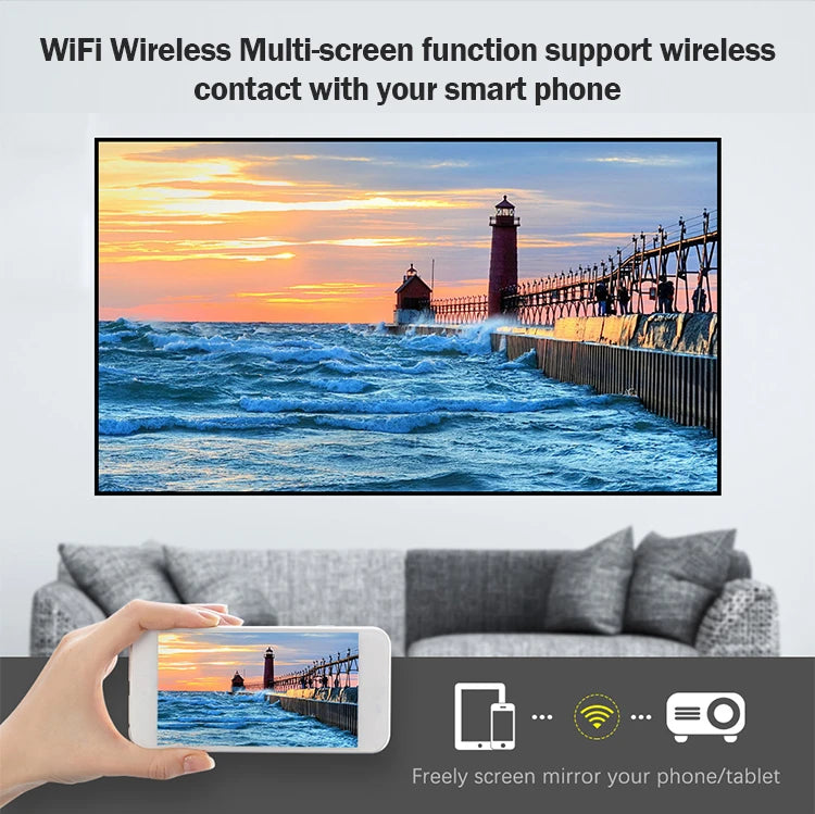 Portable Full HD LED LCD Projector Mini Home Theater 4K Beamer with English Version Video Proyector Mini Projectors