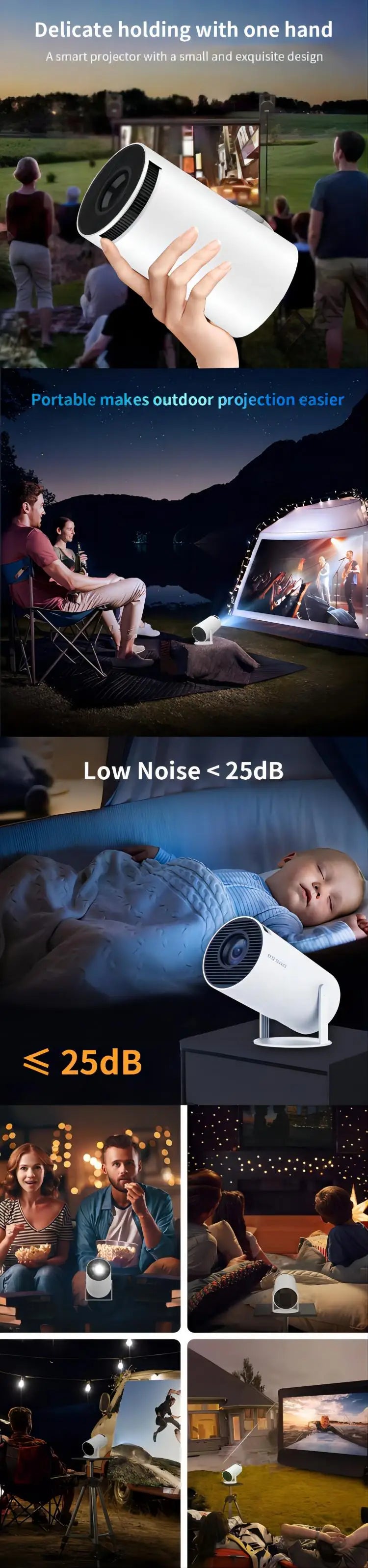 Ihomelife HY300 Proyector Android 11 4K Video Projecteur Full HD 1080P 720P Office Home Smart Portable Projector Mini Projectors