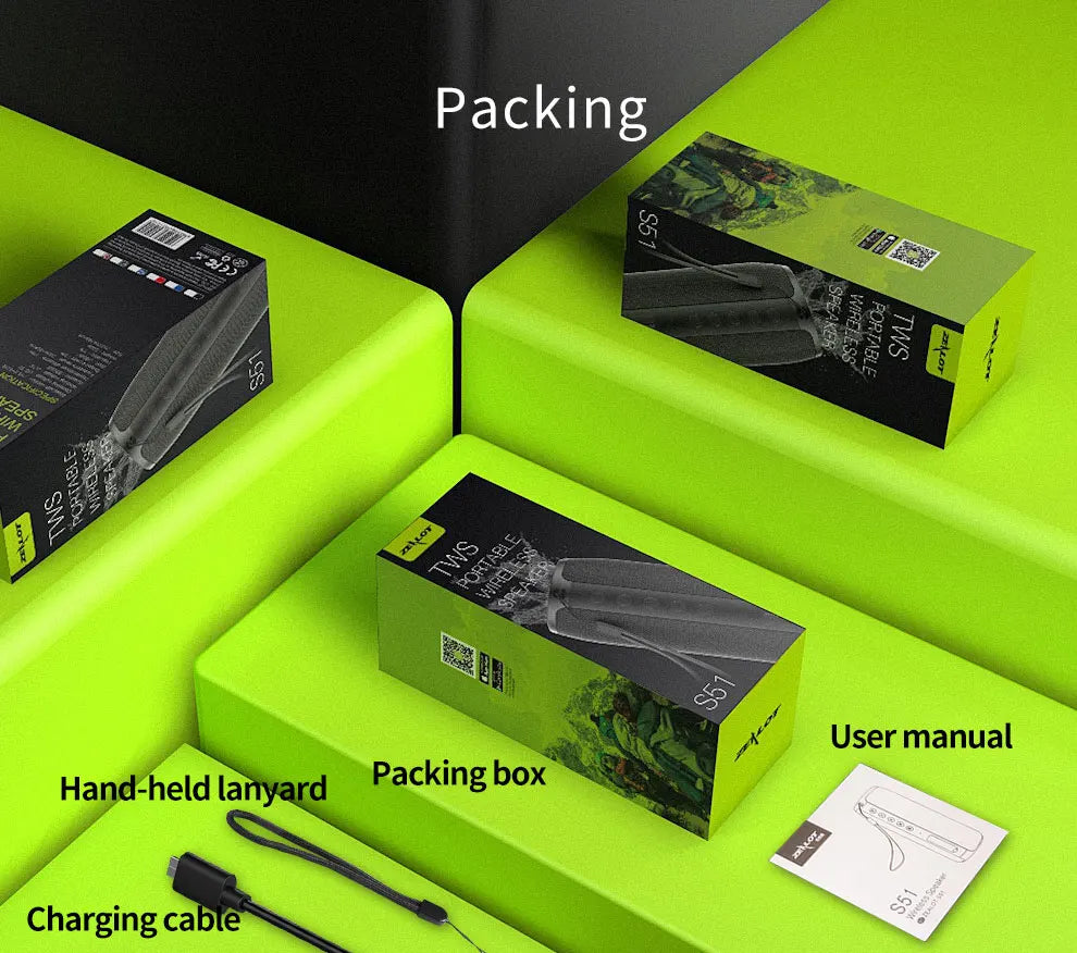 ZEALOT-S51Pro 40W High-power Bluetooth Speaker 3D Stereo Bass Bluetooth Speaker Portable IPX5 Waterproof Suitable TWS Boom Box