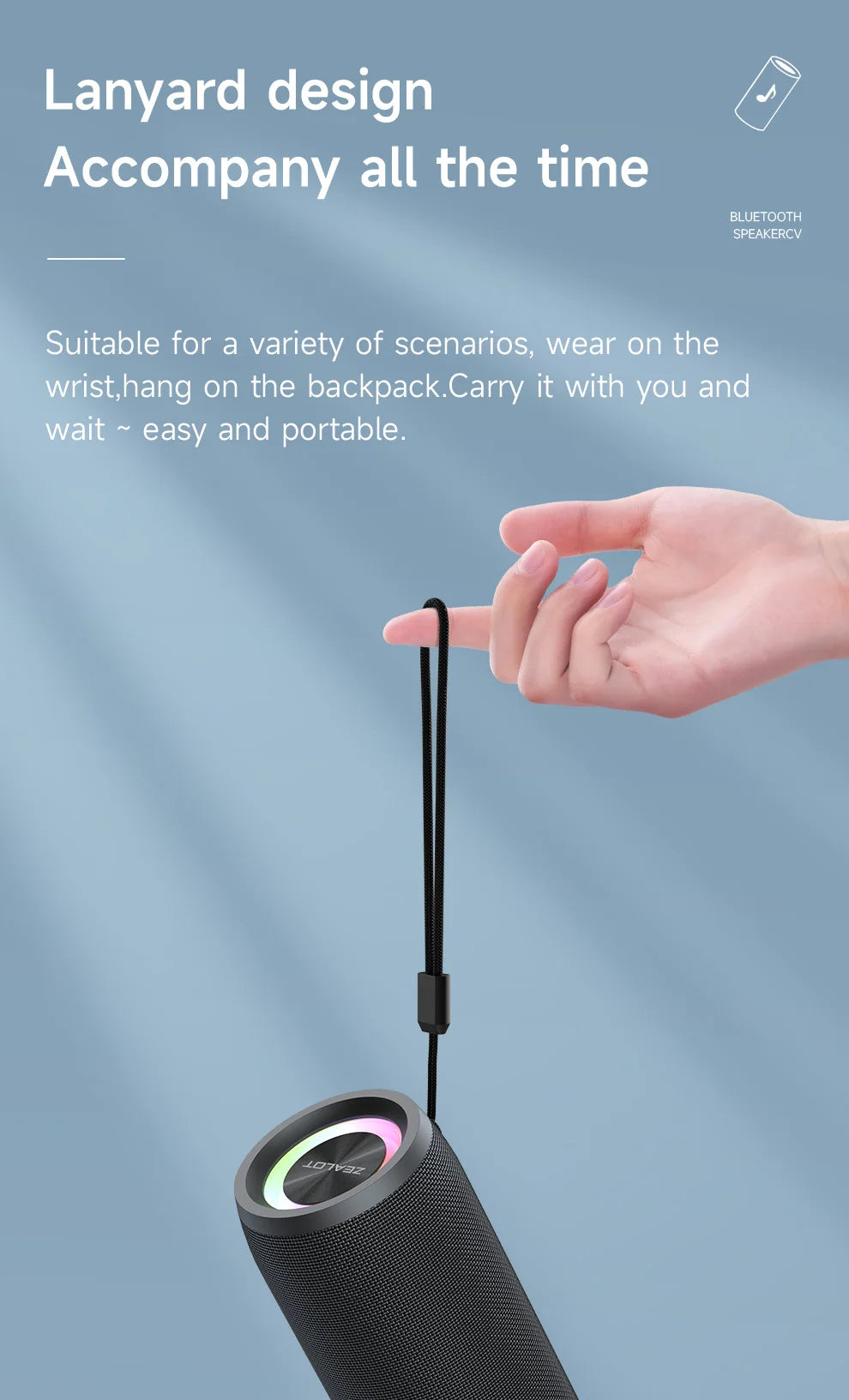 ZEALOT-S51Pro 40W High-power Bluetooth Speaker 3D Stereo Bass Bluetooth Speaker Portable IPX5 Waterproof Suitable TWS Boom Box