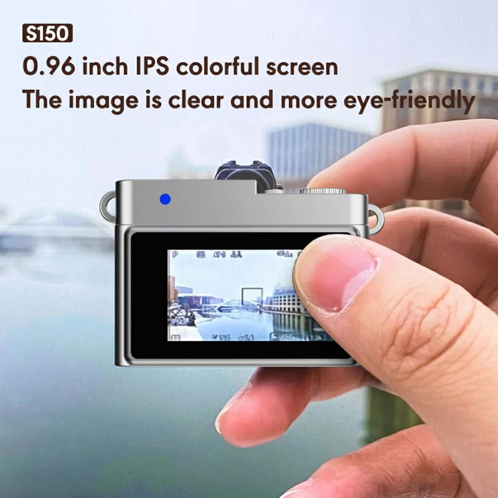 Mini Camera 0.96in Screen 1080P HD Outdoor Sports Portable Video Recorder Necklace Pendant Retro Digital Camera with 32GB Card