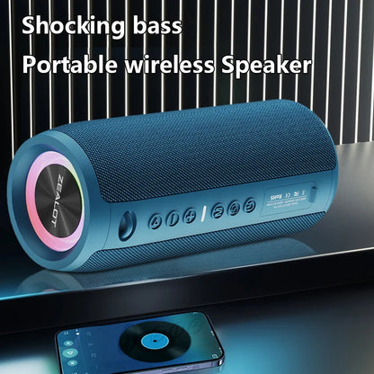 ZEALOT S51 Pro 40W Wireless Speakers, Outdoor Portable Subwoofer Speaker, Waterproof IPX 6,  Dual Pairing,5200mAh Battery.