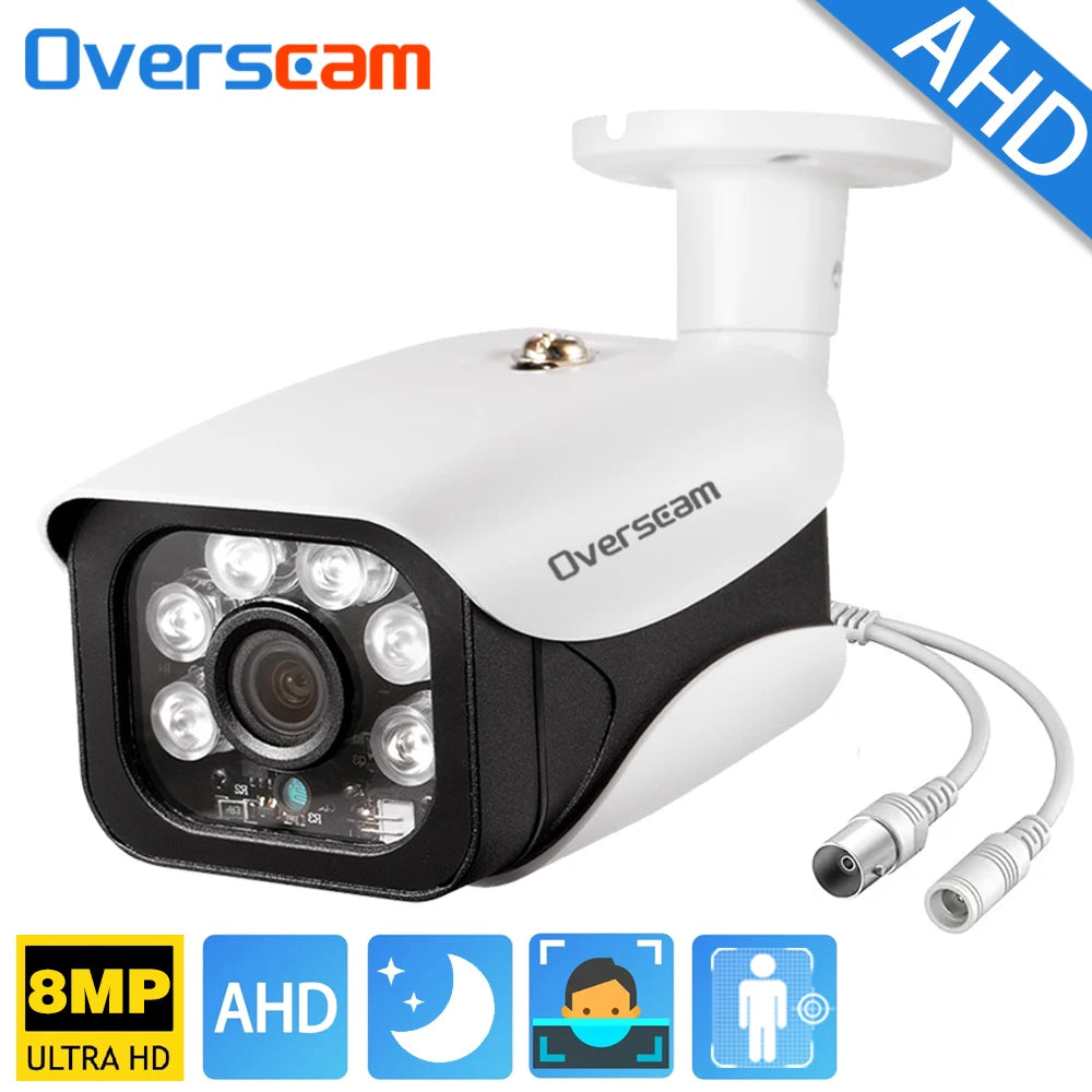 4K 8MP AHD Cameras CCTV Face Detection Security Surveillance 3.6mm Outdoor indoor Waterproof Infrared Night Vision Home Monitor