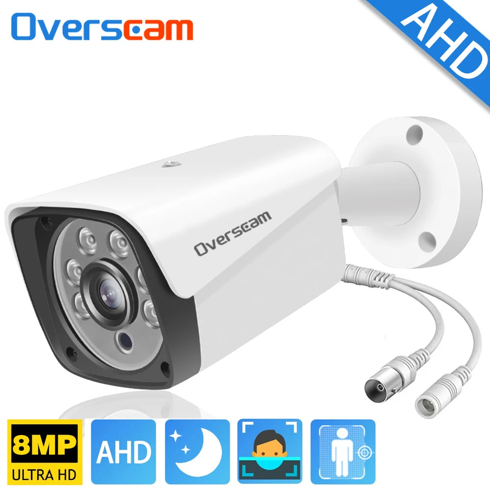 4K 8MP AHD Cameras CCTV Face Detection Security Surveillance 3.6mm Outdoor indoor Waterproof Infrared Night Vision Home Monitor