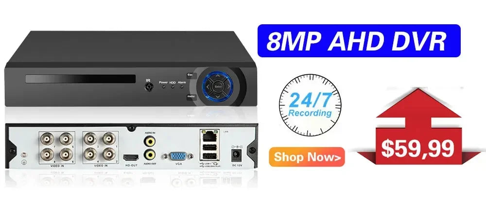 4K 8MP AHD Cameras CCTV Face Detection Security Surveillance 3.6mm Outdoor indoor Waterproof Infrared Night Vision Home Monitor