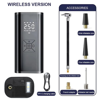 Wireless Car Air Compressor Air Pump Electric Tire Inflator Pump for Motorcycle Bicycle Boat AUTO Tyre Balls Inflatable