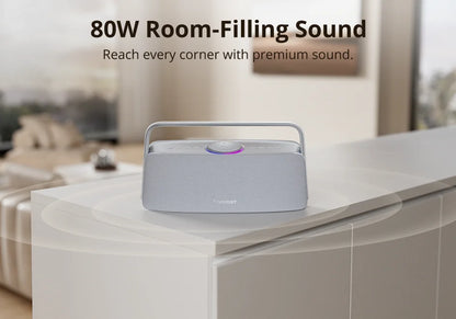 Tronsmart Fiitune X30 Speaker Bluetooth Hi-Res Home Audio with 80W Powerful, IPX6, APP Control, Portable Handle, DSP Technology