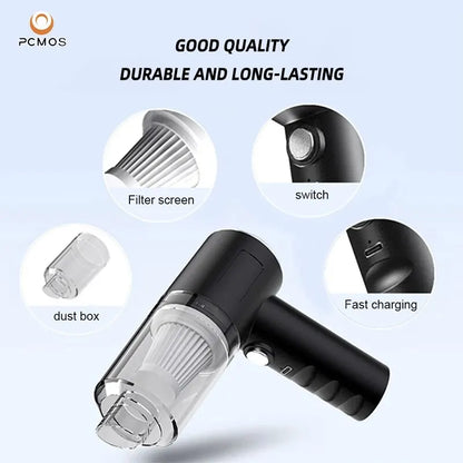 Wireless Vacuum Cleaner Dual Use for Home and Car High Power Powerful Vacuum Cleaner Black