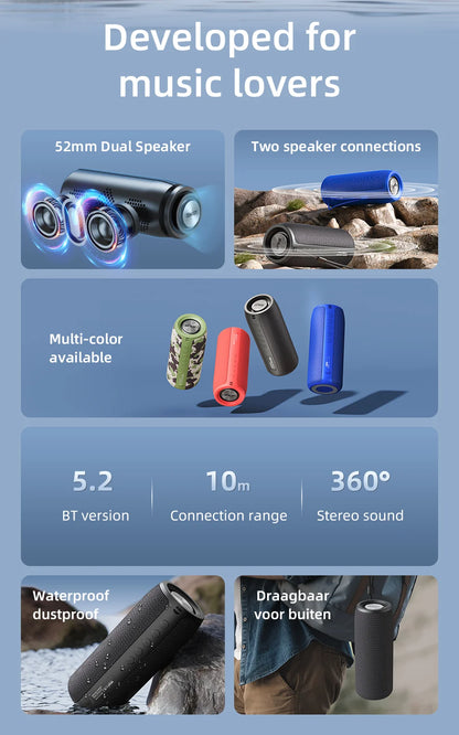 ZEALOT-S51 Powerful Bluetooth Speaker Bass Wireless Speakers Subwoofer Waterproof Sound Box Support TF, TWS, USB Flash Drive